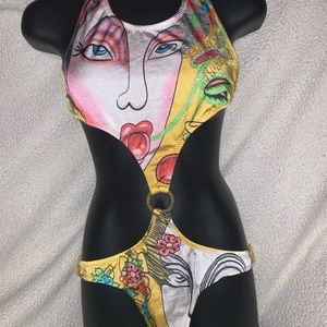 Christian Audigier sexy colorful monokini one size